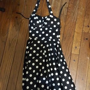 Modcloth halter neck polka dot dress